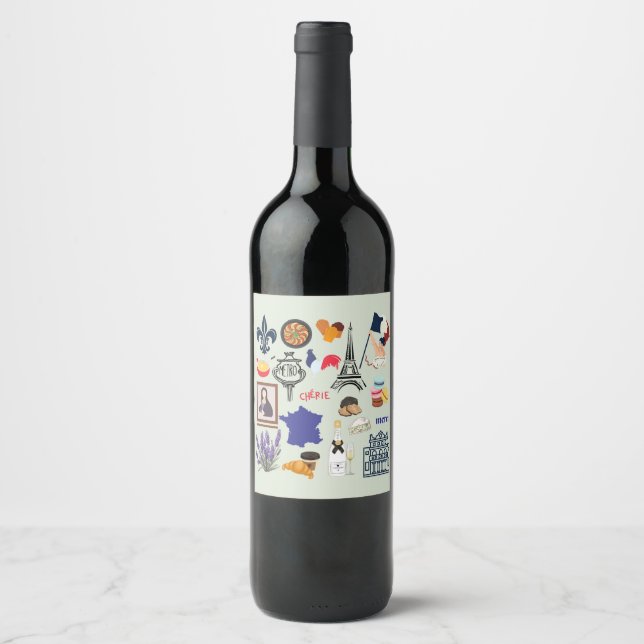 Étiquette Pour Bouteilles De Vin Symboles français (Devant)