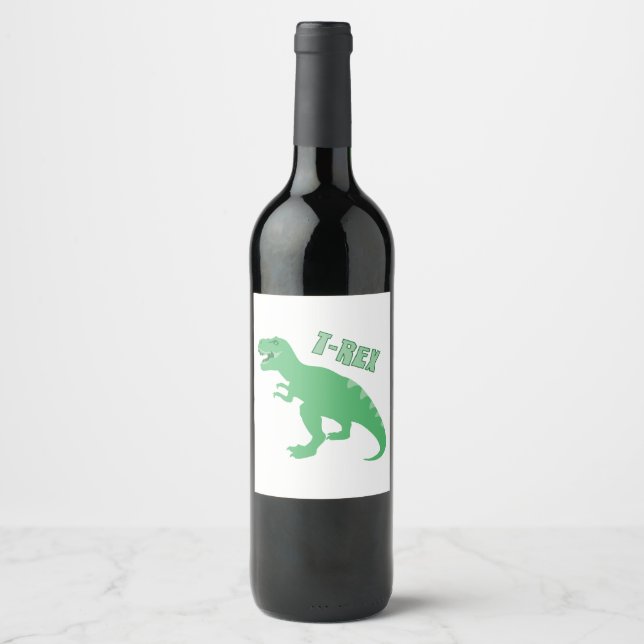 Étiquette Pour Bouteilles De Vin T-Rex (Devant)