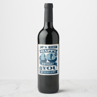 Étiquette Pour Bouteilles De Vin Tante, heureux 40e anniversaire Elegant 40 et fabu