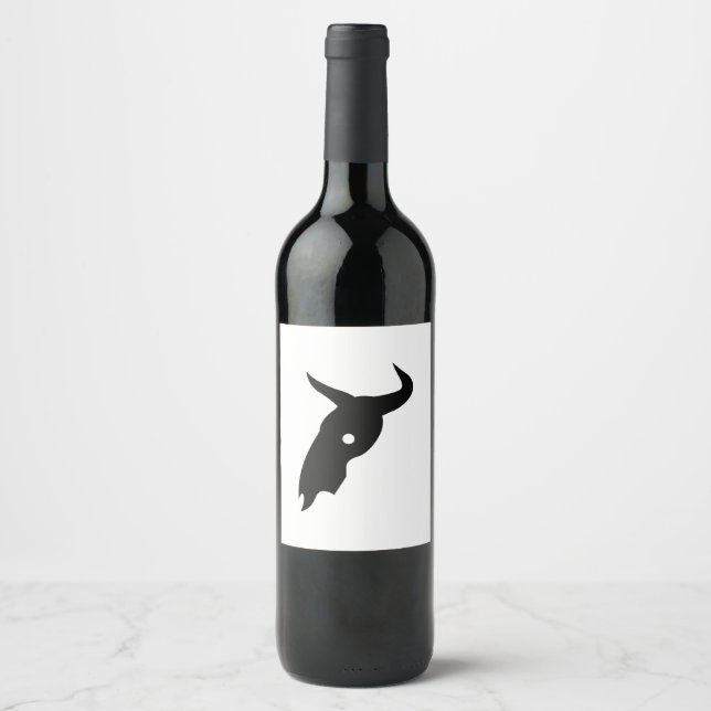 Étiquette Pour Bouteilles De Vin Taureau du sud-ouest (Devant)