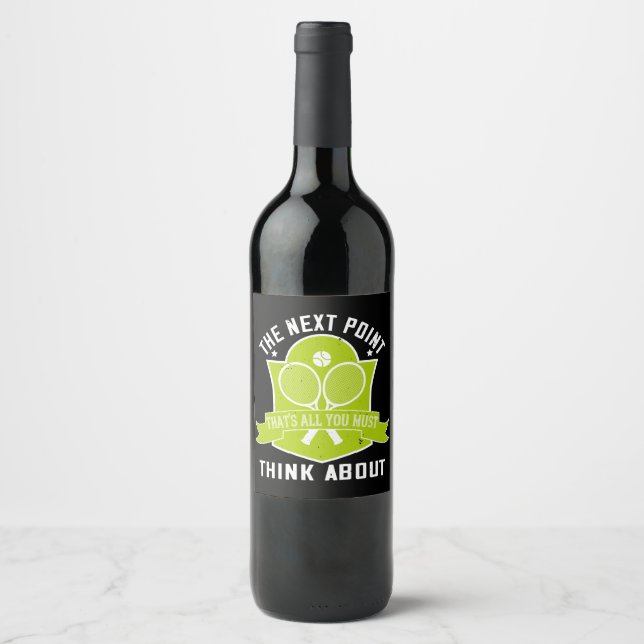 Étiquette Pour Bouteilles De Vin Tennis- (Devant)