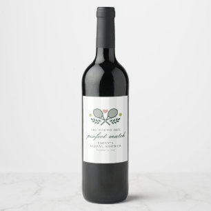 Étiquette Pour Bouteilles De Vin Tennis de mariage parfait Shower
