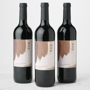 Étiquette Pour Bouteilles De Vin Terracotta épicée   Étiquette de vin Mariage Monog