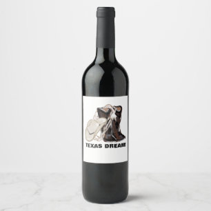 ÉTIQUETTE POUR BOUTEILLES DE VIN TEXAS RÊVE !