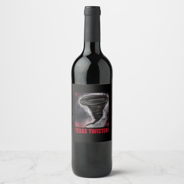 ÉTIQUETTE POUR BOUTEILLES DE VIN TEXAS TWISTER (Devant)