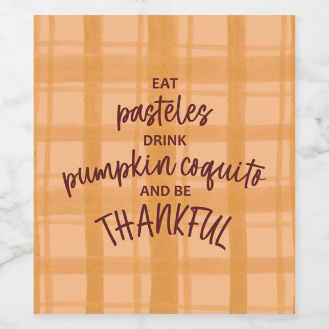 Étiquette Pour Bouteilles De Vin Thanksgiving Coquito (Étiquettes simples)