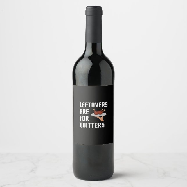 Étiquette Pour Bouteilles De Vin Thanksgiving Leftovers Style Vintage classique (Devant)