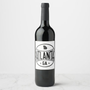 Étiquette Pour Bouteilles De Vin Thème de baseball Atlanta
