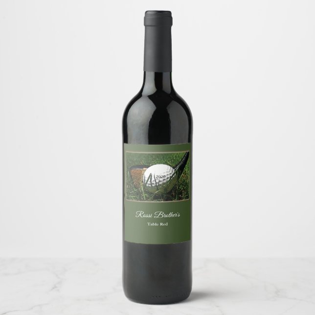 Étiquette Pour Bouteilles De Vin Thème de golf (Devant)