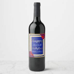 Étiquette Pour Bouteilles De Vin Thème de La Belle et la Bête Joyeux Anniversaire