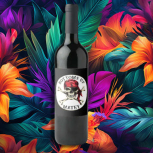Étiquette Pour Bouteilles De Vin Thème pirate Fête Adulte Crâne Salé Os