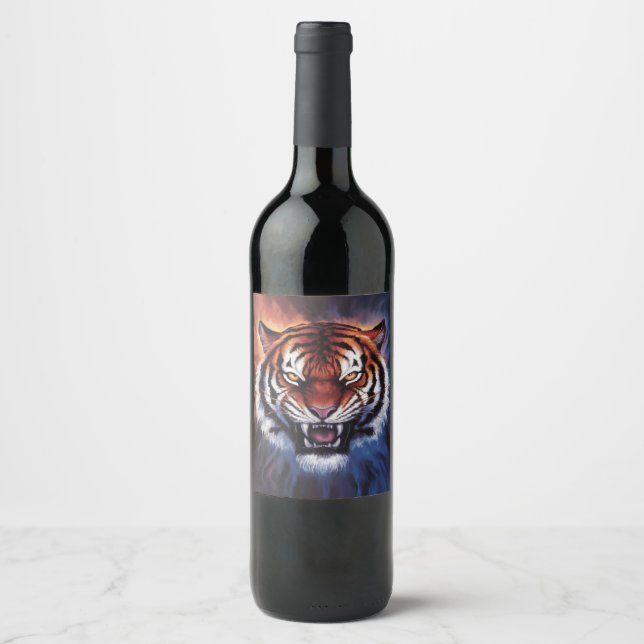 Étiquette Pour Bouteilles De Vin tigre (Devant)