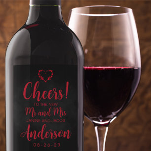 Étiquette Pour Bouteilles De Vin Til Death Do Us Part Gothique Noir et Rouge