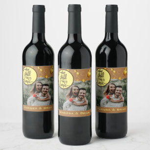 Étiquette Pour Bouteilles De Vin Tomber dans l'amour Automne Mariage Faveur
