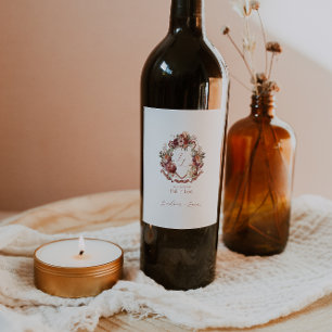 Étiquette Pour Bouteilles De Vin Tomber dans l'amour Cimetière Mariage des fleurs