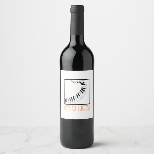 Étiquette Pour Bouteilles De Vin Touches de piano (Devant)