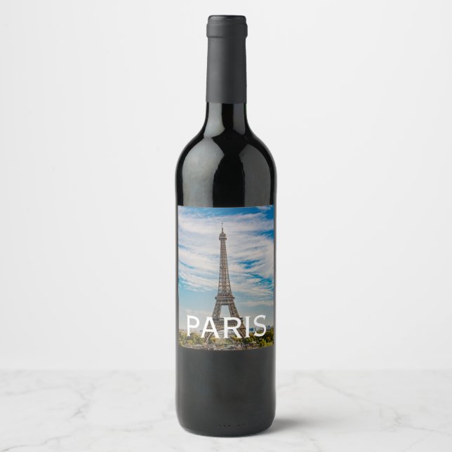 Étiquette Pour Bouteilles De Vin Tour Eiffel à Paris (Devant)