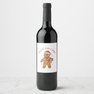 Étiquette Pour Bouteilles De Vin Tout le monde aime un roux - Noël drôle