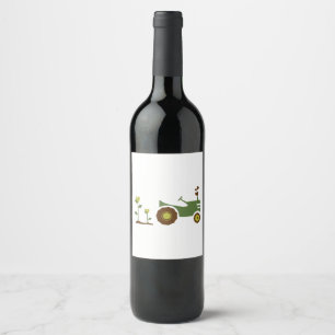 Étiquette Pour Bouteilles De Vin Tracteur agricole