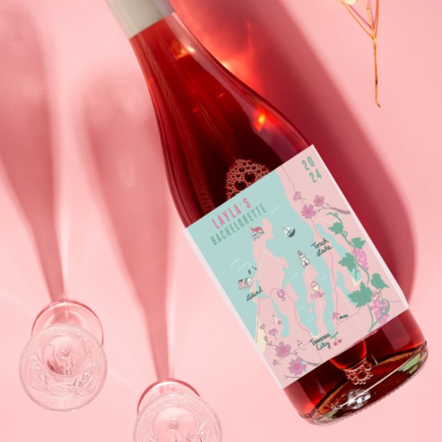 Étiquette Pour Bouteilles De Vin Traverse City Michigan Wine Thème Bachelorette (Créateur téléchargé)