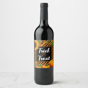 Étiquette Pour Bouteilles De Vin tricoter ou traiter halloween partie favoriser vin
