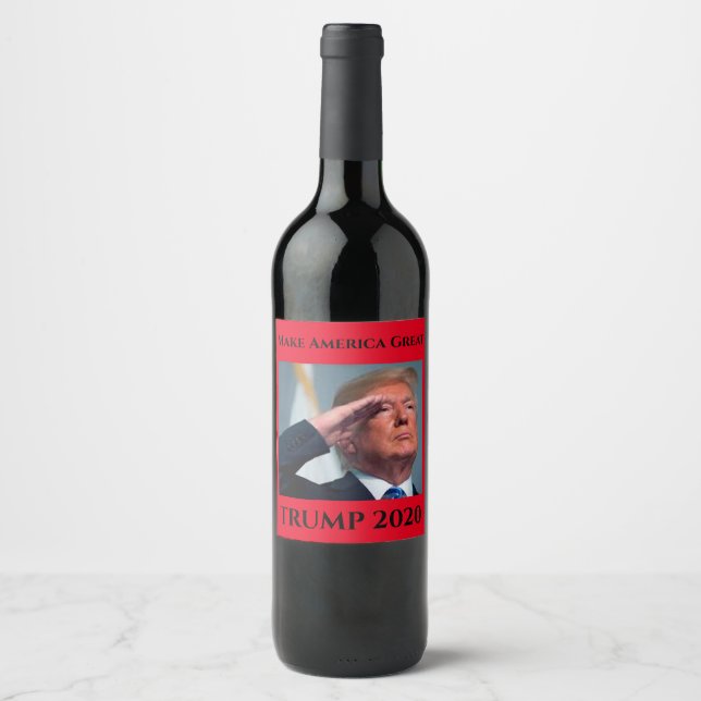 Étiquette Pour Bouteilles De Vin Trump 2020 rend l'Amérique grande (Devant)