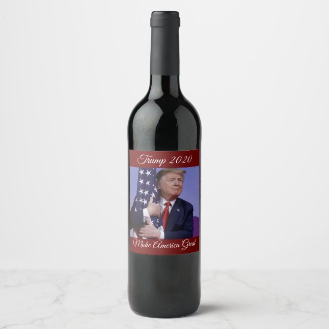 Étiquette Pour Bouteilles De Vin Trump 2020 rend l'Amérique grande (Devant)