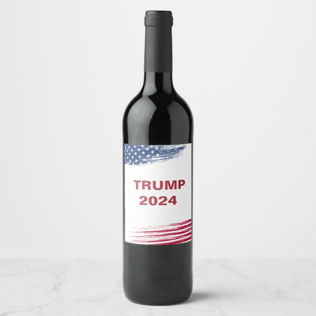 Étiquette Pour Bouteilles De Vin Trump 2024 (Devant)