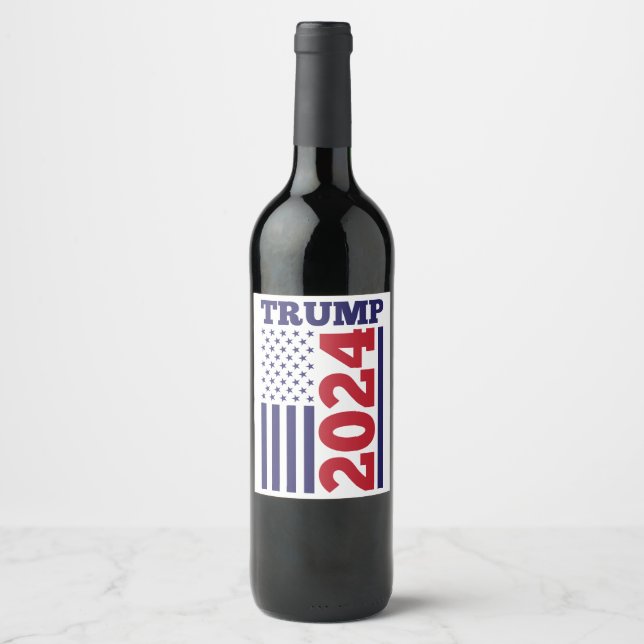 Étiquette Pour Bouteilles De Vin Trump 2024 (Devant)