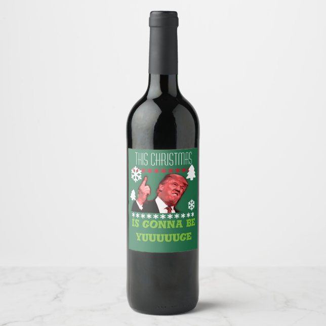 Étiquette Pour Bouteilles De Vin Trump ce noël va être toi (Devant)