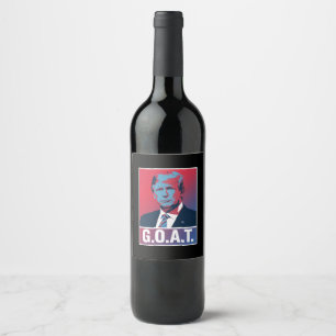 Étiquette Pour Bouteilles De Vin Trump GOAT Élection 2024 Républicain Vintage