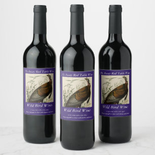 Étiquette Pour Bouteilles De Vin Turquie sauvage (mâle) des oiseaux d'Amérique d'Au