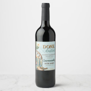 Étiquette Pour Bouteilles De Vin Turquoise Aqua Blue Country Western Desert Anniver