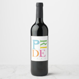 ÉTIQUETTE POUR BOUTEILLES DE VIN TYPOGRAPHIE DE FIERTÉ COLORÉE ET LUMINEUSE