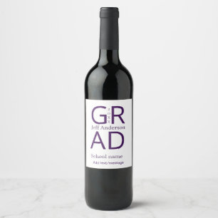 Étiquette Pour Bouteilles De Vin Typographie de graduation moderne simple minimale