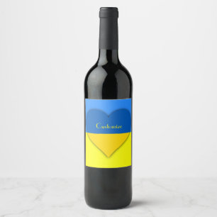 Étiquette Pour Bouteilles De Vin Ukraine Drapeau bleu jaune Thunder_Cove
