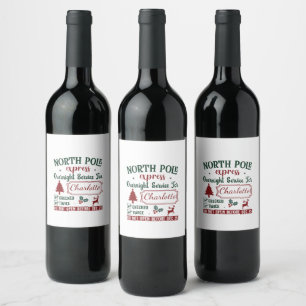 Étiquette Pour Bouteilles De Vin Un Cadeau De Noël Whimsical Du Pôle Nord