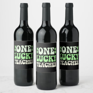 Étiquette Pour Bouteilles De Vin Un enseignant chanceux St patrick rétro Super ense