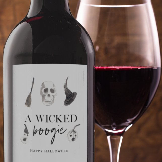 Étiquette Pour Bouteilles De Vin Un petit boogie | Bonne Halloween (Créateur téléchargé)