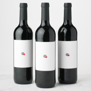 Étiquette Pour Bouteilles De Vin Un symbole de cœur rouge créé avec des lignes liss