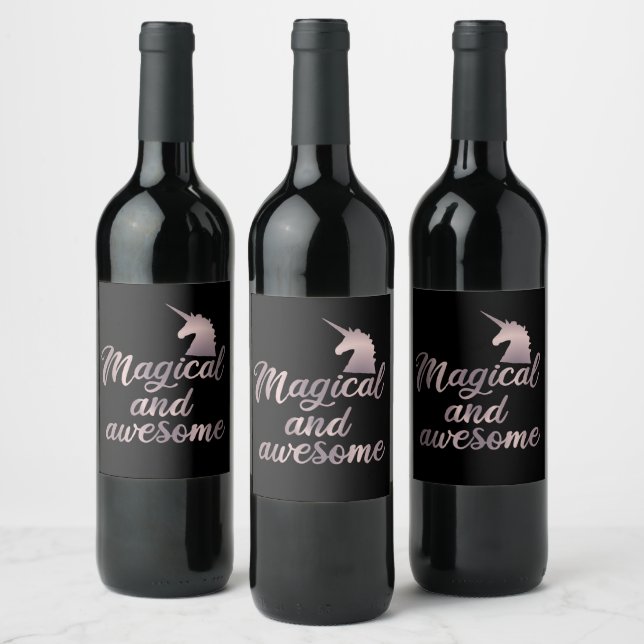 Étiquette Pour Bouteilles De Vin Unicorne Magique Et Magnifique (Bouteilles)