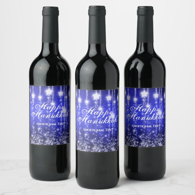 Étiquette Pour Bouteilles De Vin Vacances Personnalisées Bleu Étoiles (Bouteilles)