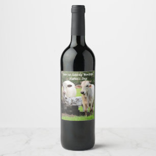 Étiquette Pour Bouteilles De Vin Vache et veau - Étiquette de vin personnalisé