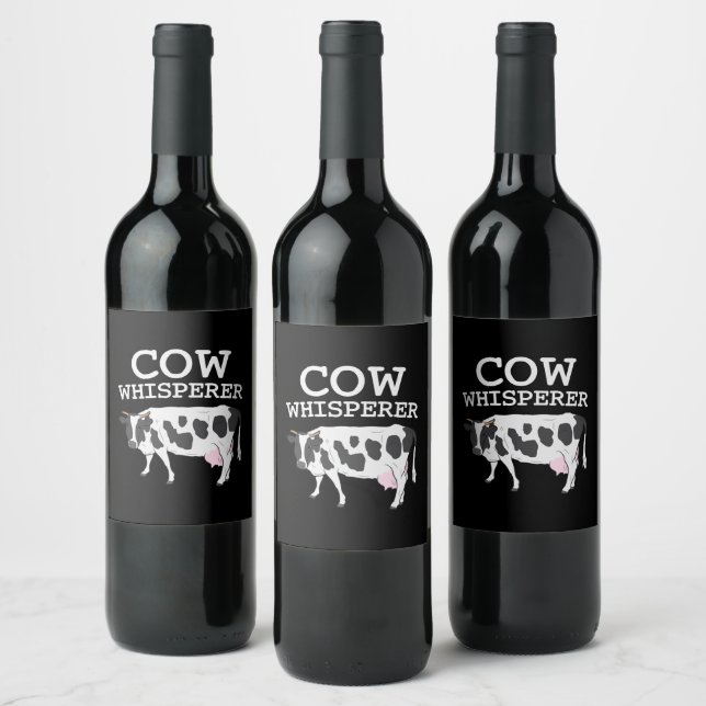Étiquette Pour Bouteilles De Vin Vache Whisperer Love (Bouteilles)