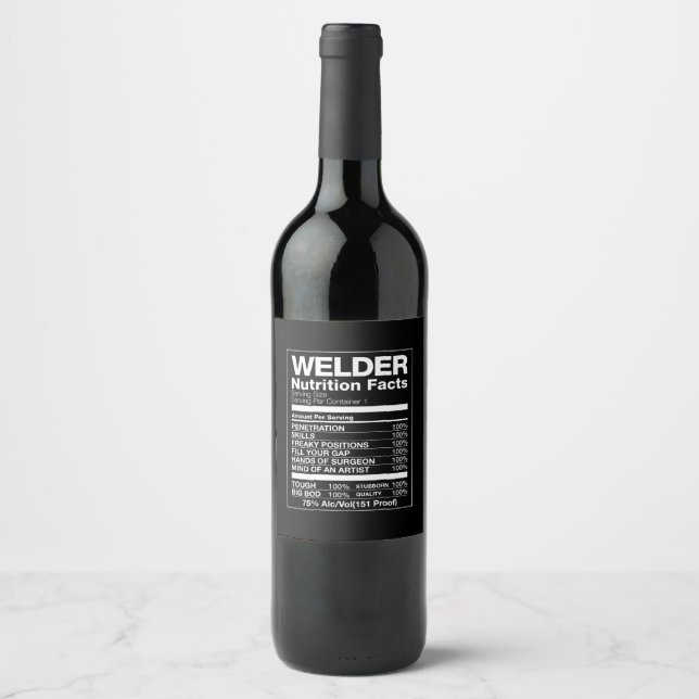 Étiquette Pour Bouteilles De Vin Valeurs nutritionnelles des soudeurs (Devant)