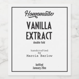 Étiquette Pour Bouteilles De Vin Vanille maison Extrait Lrg Étiquette de nourriture
