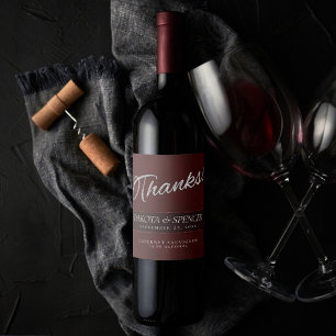 Étiquette Pour Bouteilles De Vin Velvet Henna Grunge   Merci rouge profond de Crims