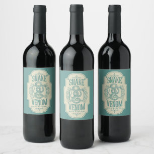 Étiquette Pour Bouteilles De Vin Venom du serpent d'Halloween