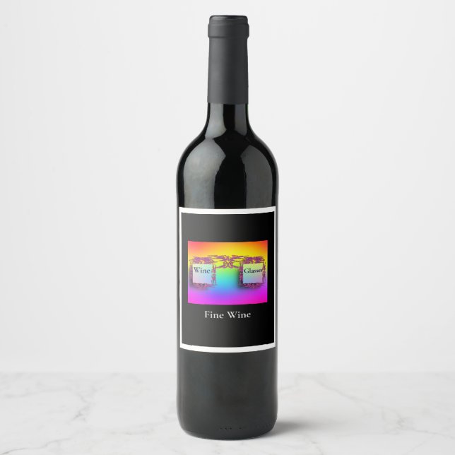 Étiquette Pour Bouteilles De Vin Verres à vin de nouveauté Vin fin (Devant)