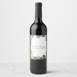 Étiquette Pour Bouteilles De Vin Vert Feuille Botanique Tropical Plante Vins Étique
